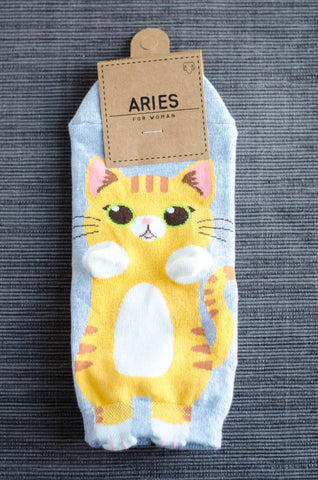 Korean Quality Ankle socks - CAT - Light Blue