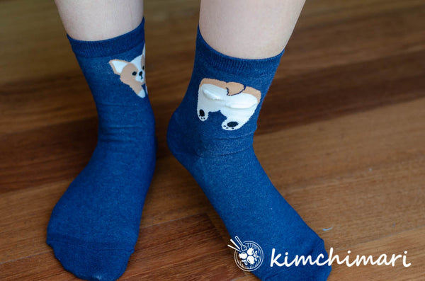 Korean Cotton Mini Socks - Fun 3D Dog Design!