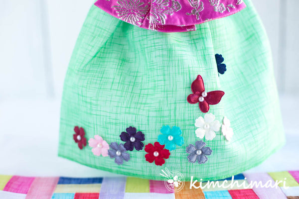 Wine cover - Korean Traditional Hanbok Dress PINK GREEN