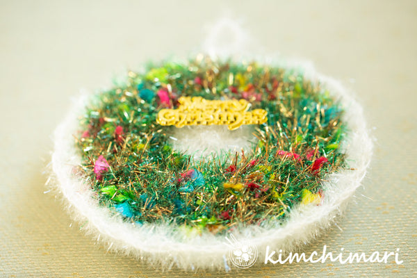 Crocheted Dish Scrubbies | Christmas Wreath + Santa | Reusable Eco-Friendly | Crocheted