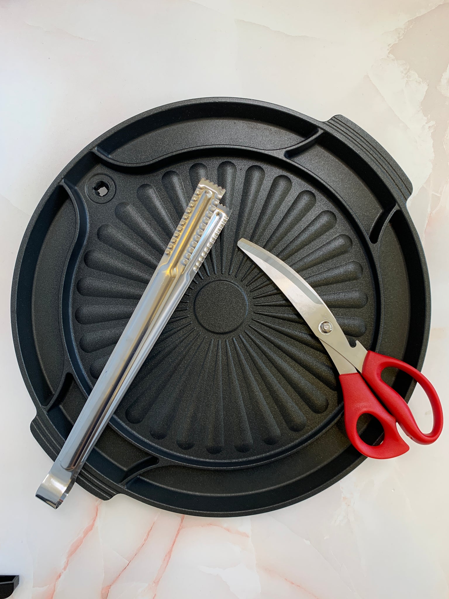 Korean BBQ Set A (Pan, Curved Scissors, Tongs) – Kimchimari Shop